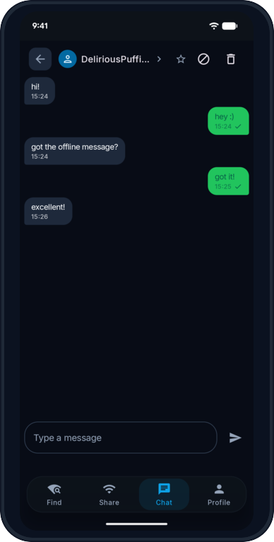A chat conversation